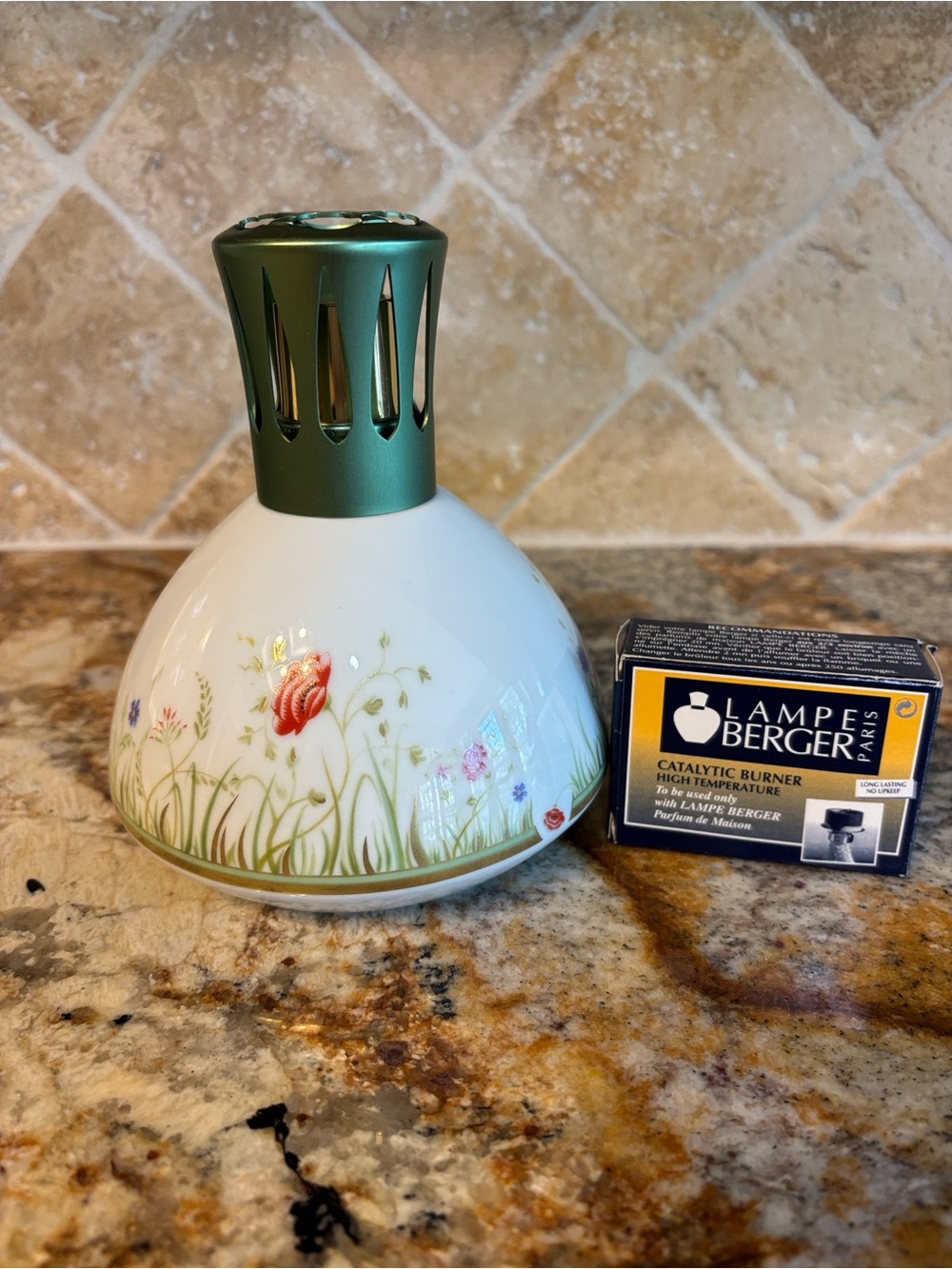 Vintage Lampe Berger Paris Haviland Limoges Floralies Pattern Fragrance Lamp